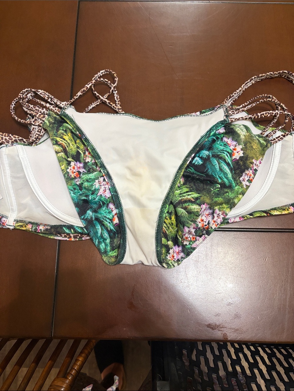 Freya Green Tropical Floral Bikini Set with Pink Accents 3 pieces - Picture 9 of 9